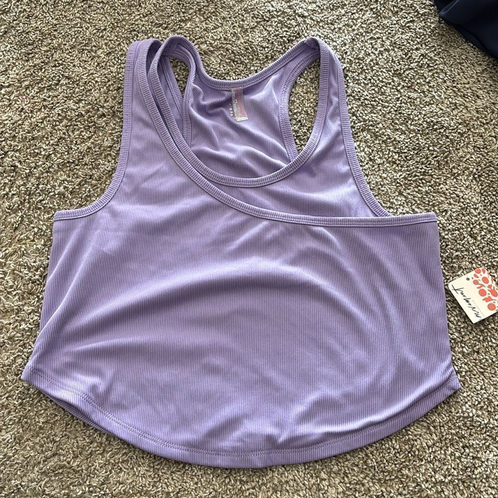 NWT Free People Movement Summer Lilac Cut-Out Crop Top SIZE medium